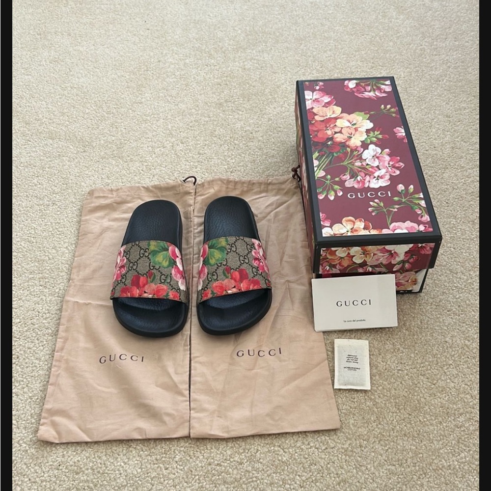 Gucci floral slides